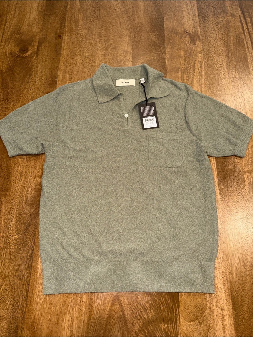 Buck masons men's Short-Sleeve Knit Polo in Sage Green